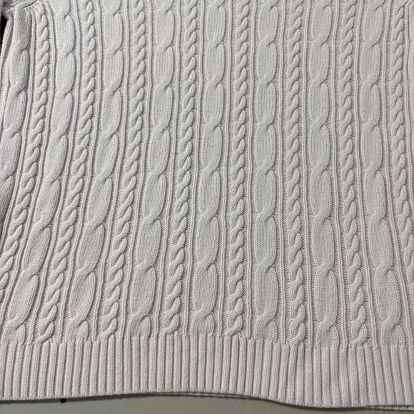 Croft & Barrow Womens Pink Cable Knit V Neck Sweater Size L Cotton Comfy - Picture 6 of 9